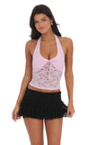 Lace Halter Top in Pink