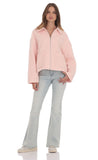Fuzzy Zip Up Jacket in Pink