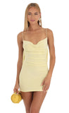 Lace Open Back Dress in Yellow