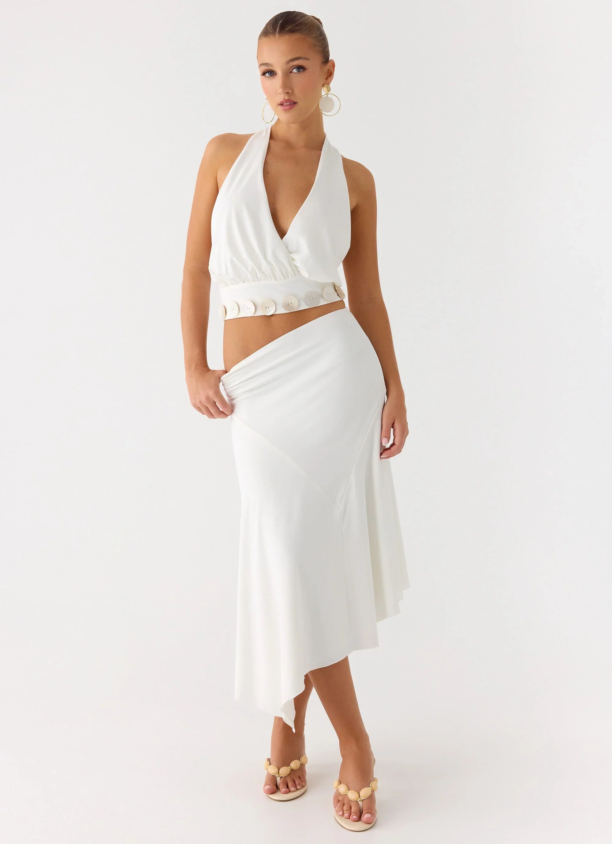 Ignite It Midi Skirt White
