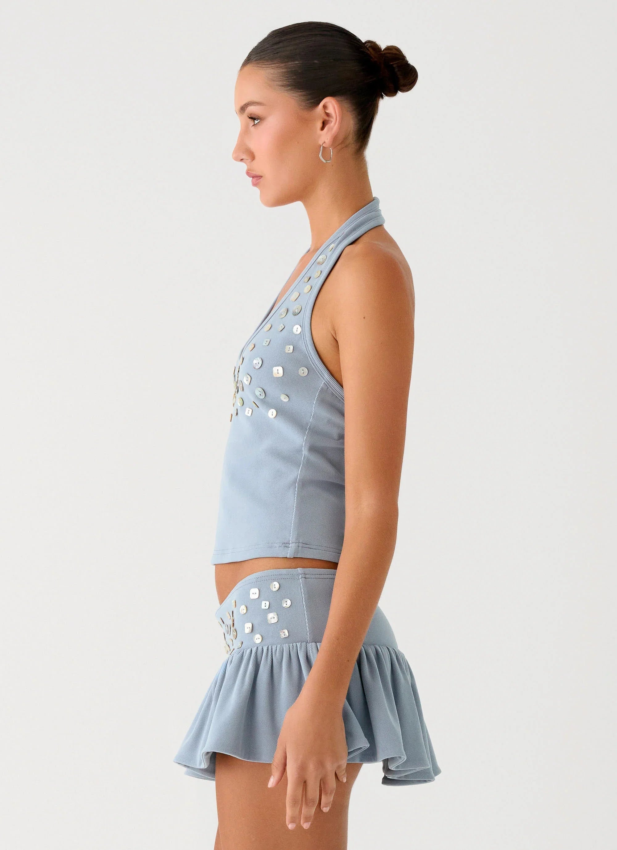 Vegas Nights Halter Neck Top Blue
