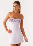 Patsie Strapless Mini Dress Lilac