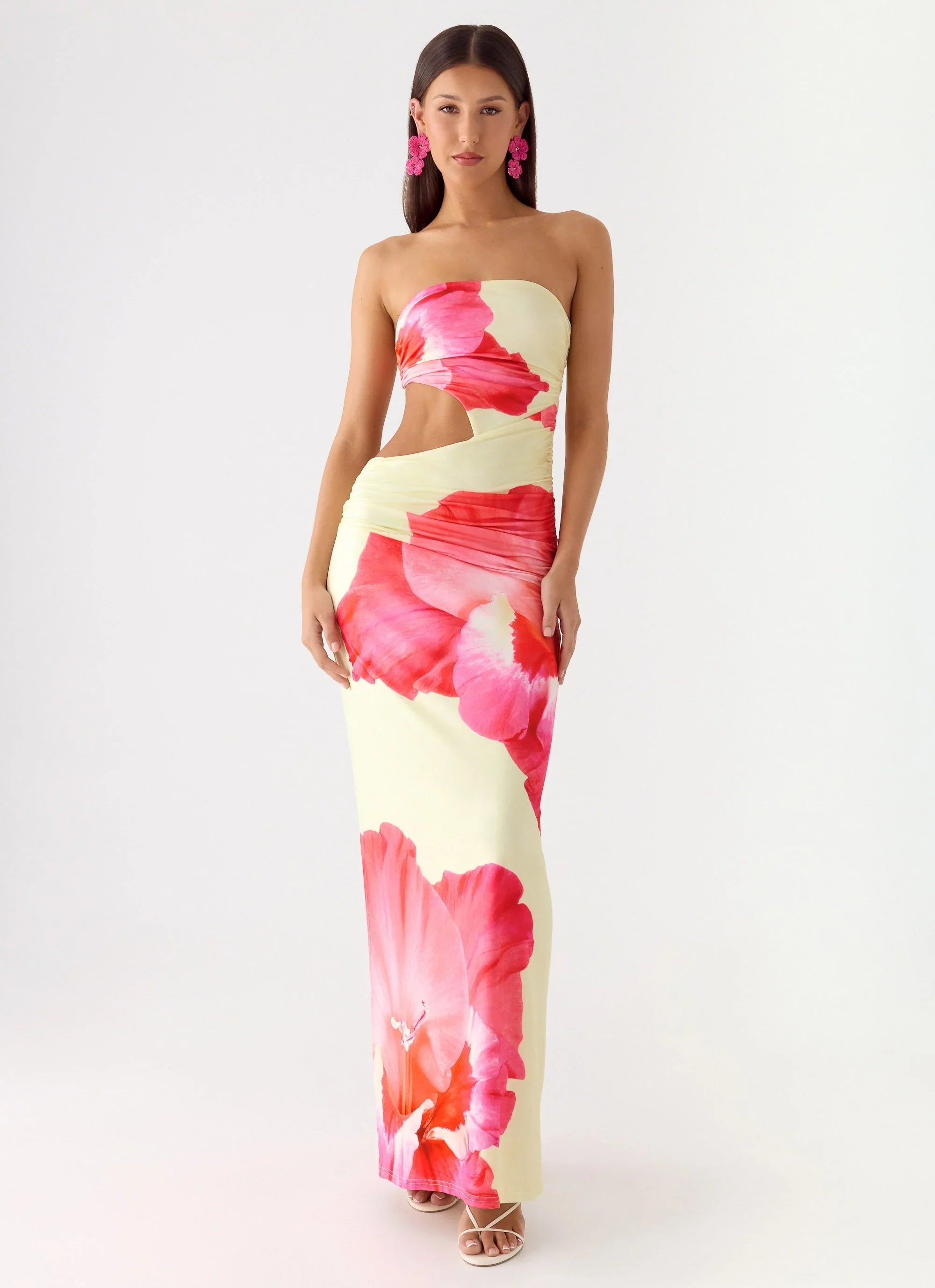 In The Rhythm Maxi Dress Yellow Floral Spritz
