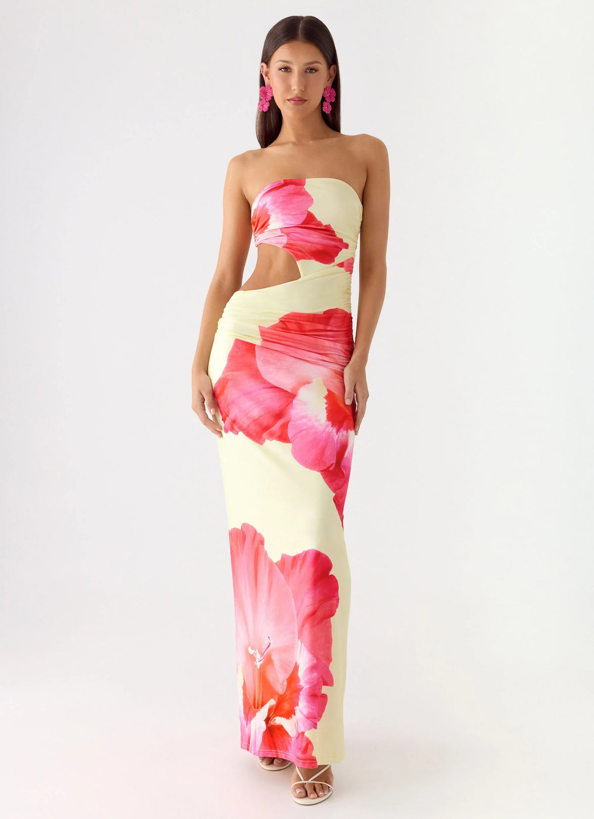 In The Rhythm Maxi Dress Yellow Floral Spritz