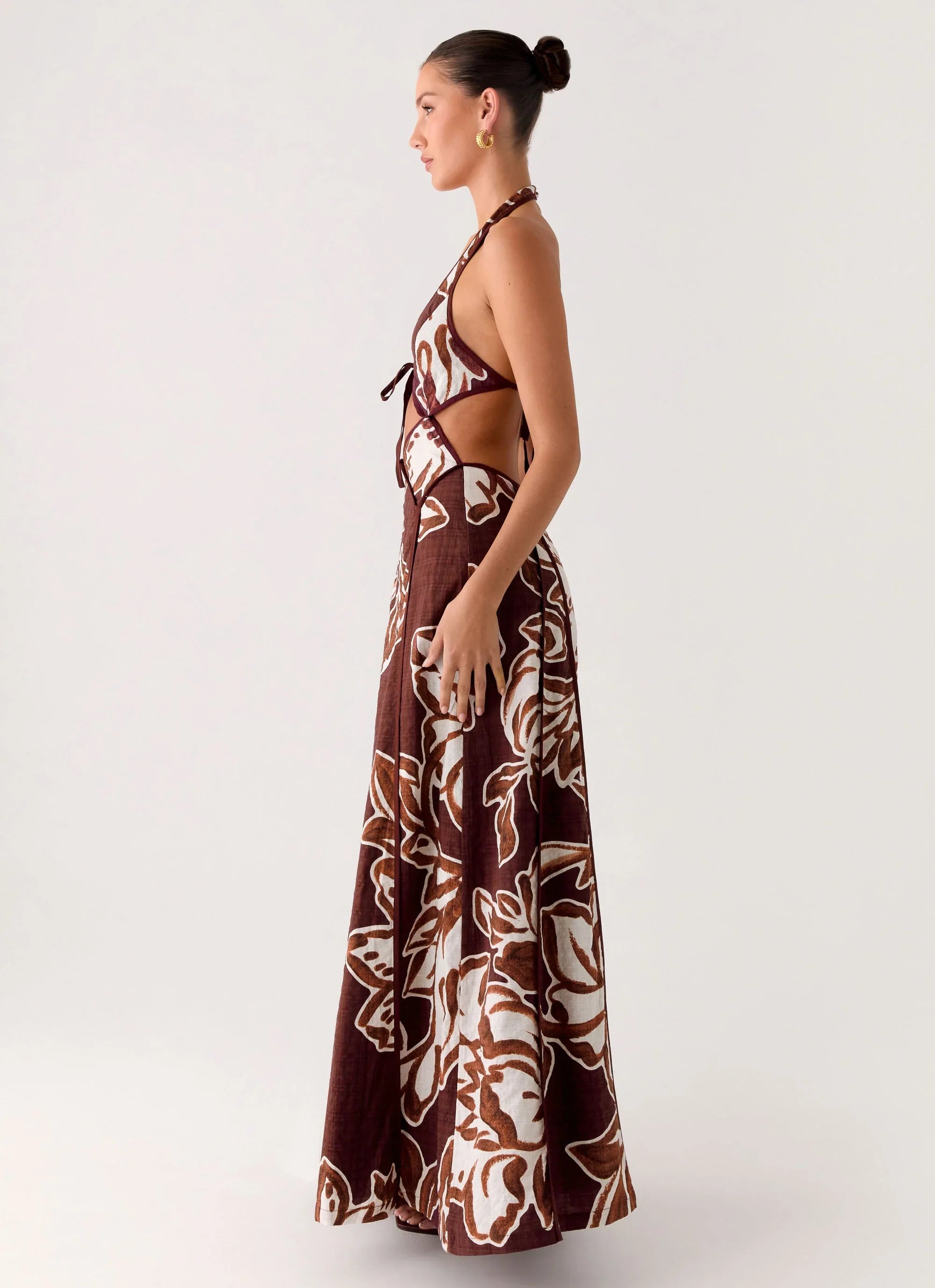Sonnet Maxi Dress Espresso Meadow