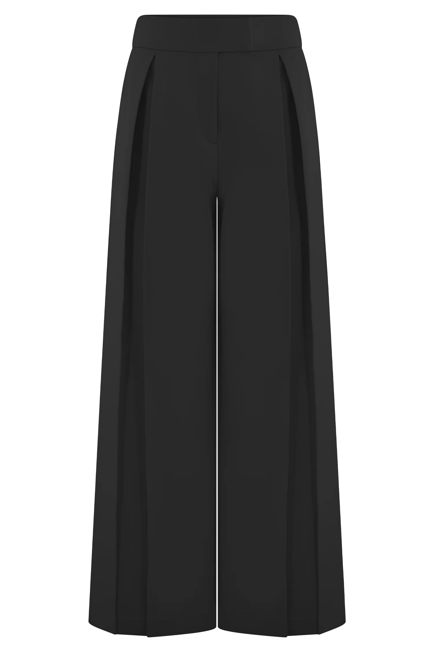 Raya Mid Rise Wide Leg Linen Pant Black
