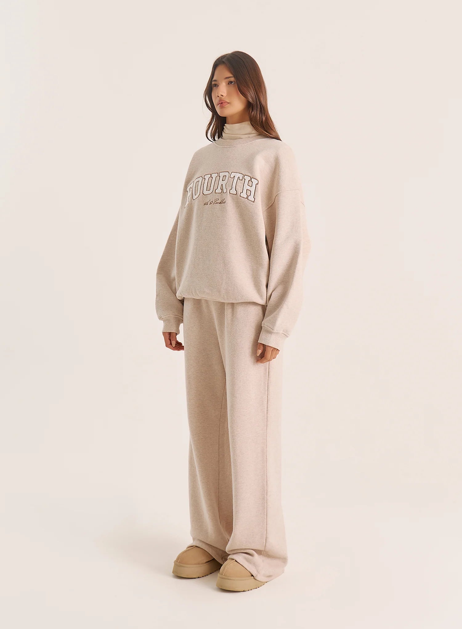 Oatmeal Fourth Slogan Sweatshirt