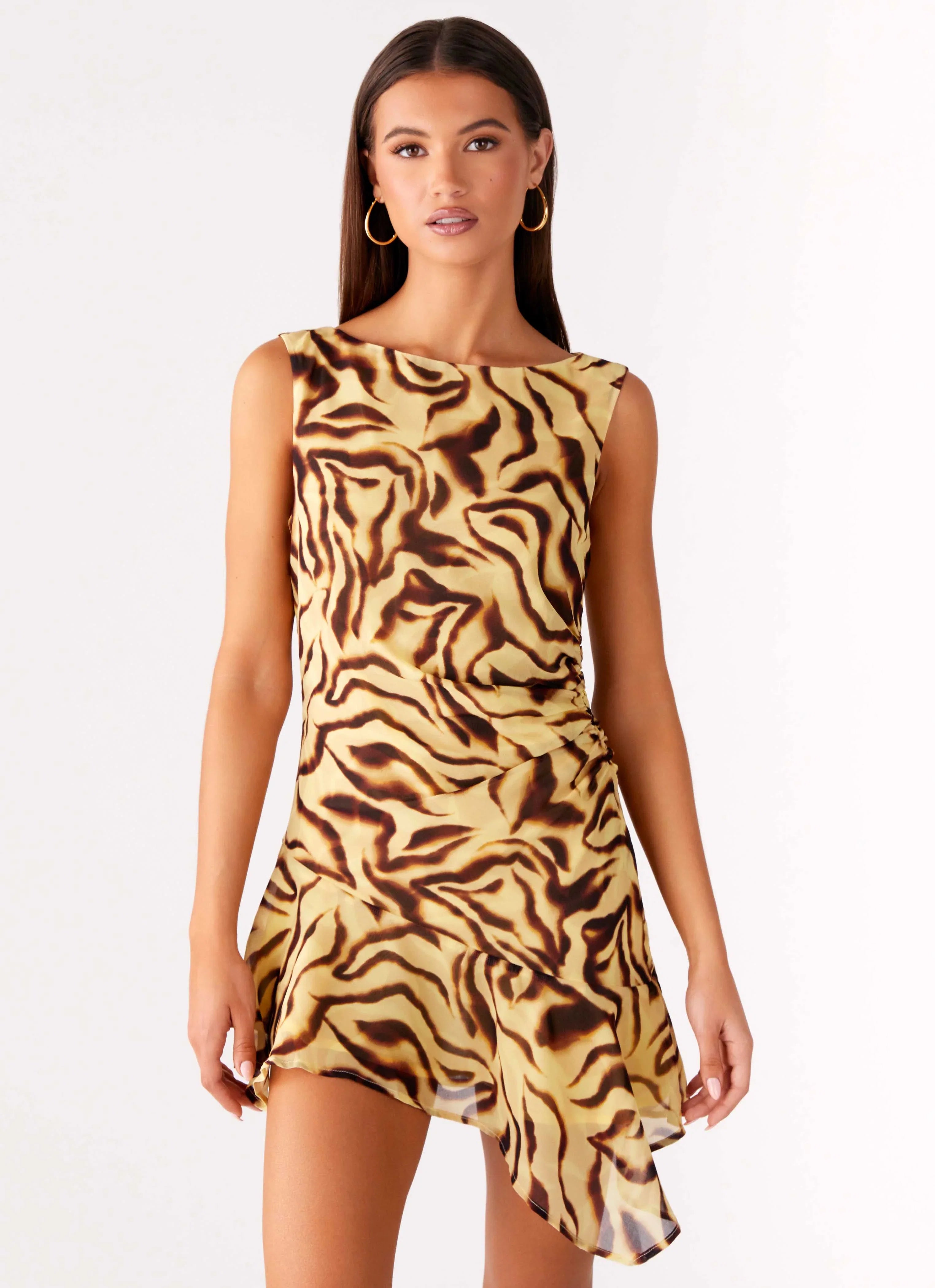 Maris Asymmetrical Mini Dress Laguna Print