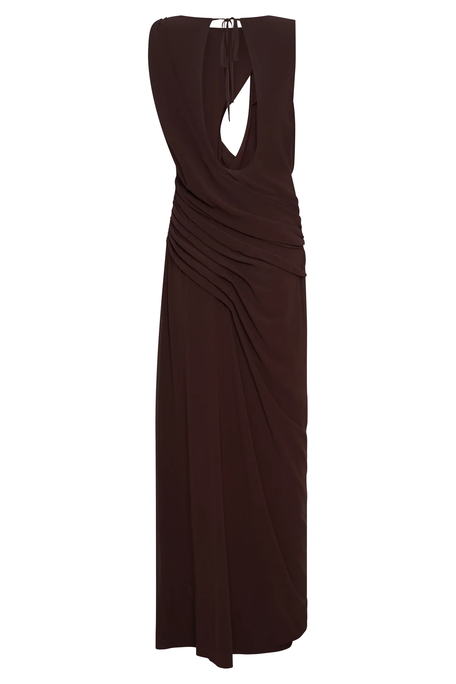 Oria Chiffon Maxi Dress Cacao Brown