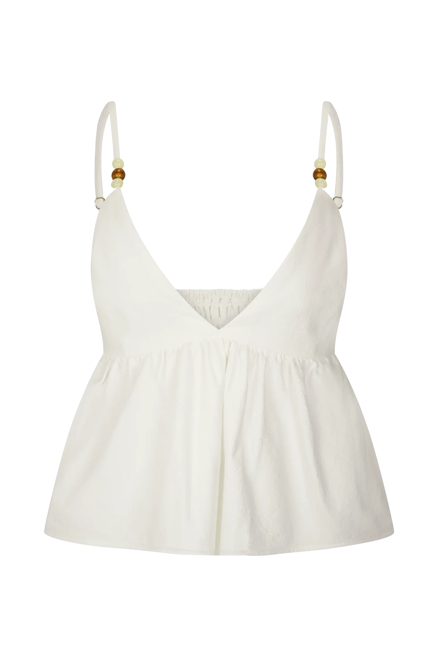 Janayia Cotton Beaded Top White