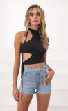 Tied Down Crop Top In Black