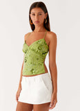 Kamilla Sequin Cami Top Lime