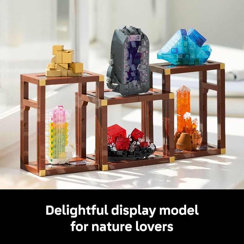 LEGO Ideas Mineral Collection Building Set for Adults Ages 18 Bedroom or Office Decor with 3 Display Shelves Unique Gift Idea for Men Women 21362