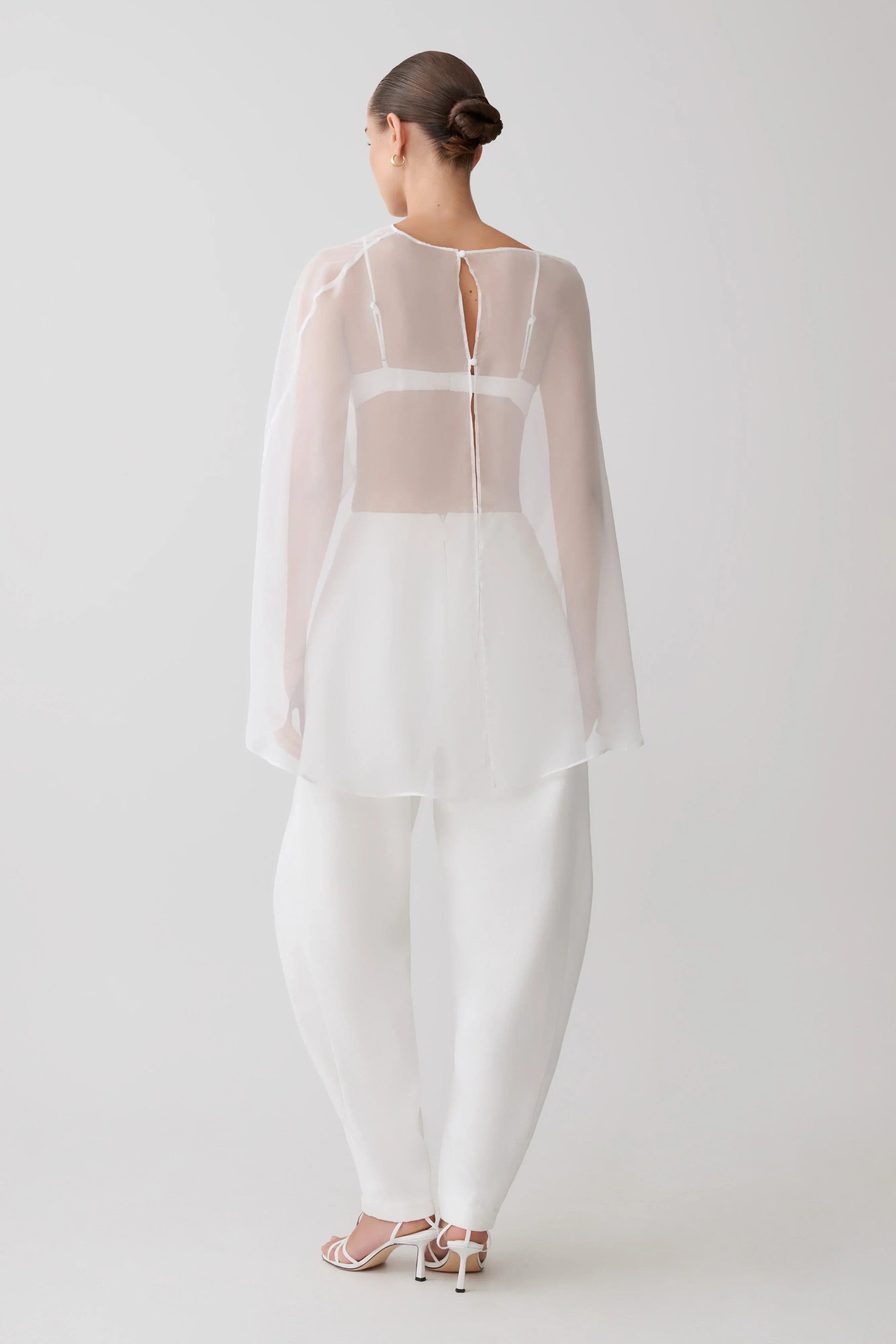 Kirstine Bralette With Chiffon Cape Ivory