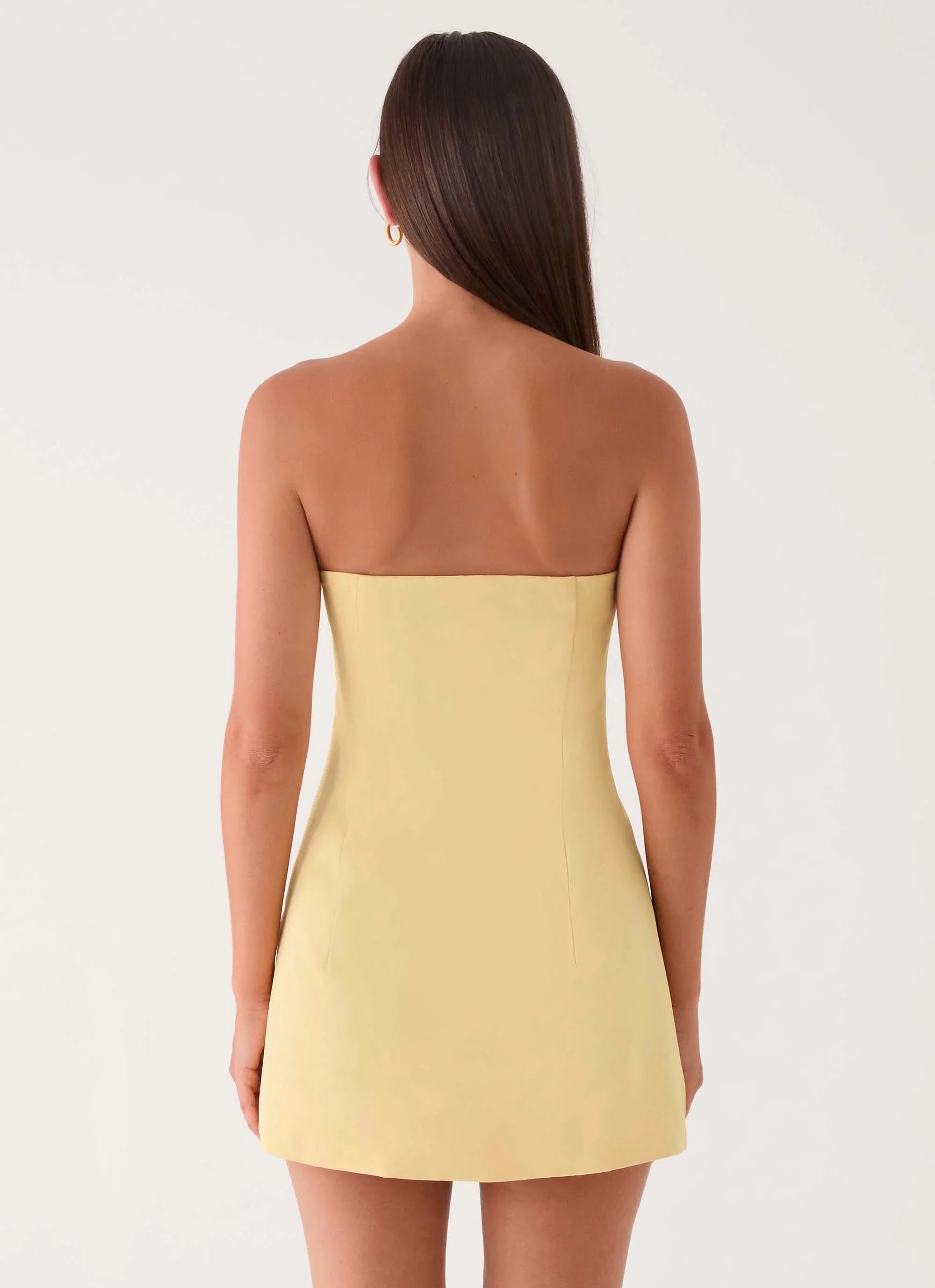 Della Strapless Mini Dress Yellow