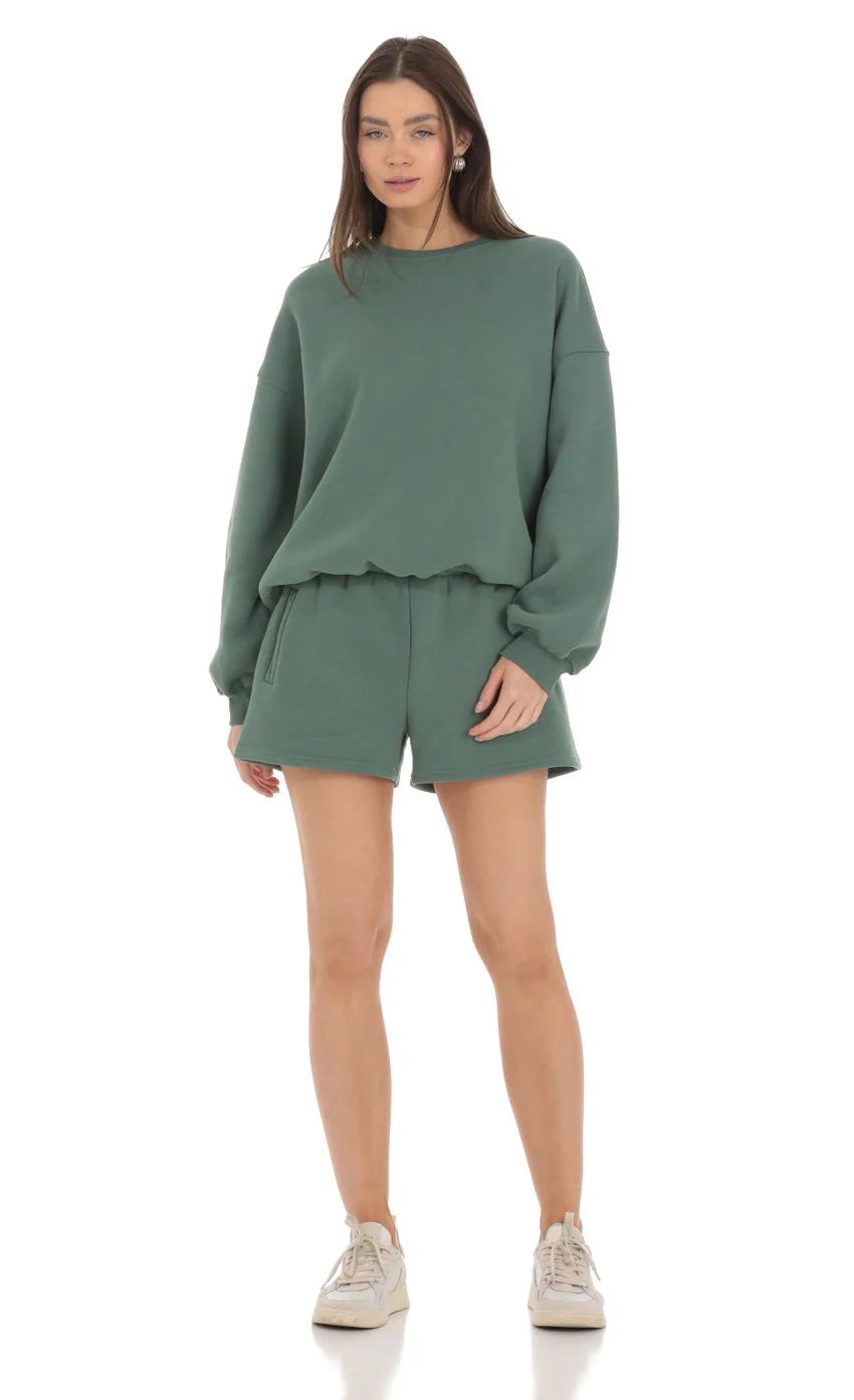 Fleece Jumper in Hunter