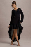 Namir Black High Low Chiffon Maxi Dress