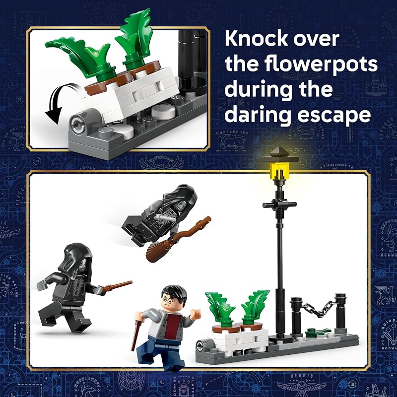 LEGO Harry Potter Hagrid Harrys Privet Drive Escape Building Toy for Boys Girls Pretend Play Set for Kids Ages 8 W Mini Hagrids Motorcycle 4 Minifigures Gift for Birthdays 76459