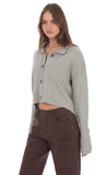 Cable Knit Cardigan in Gray