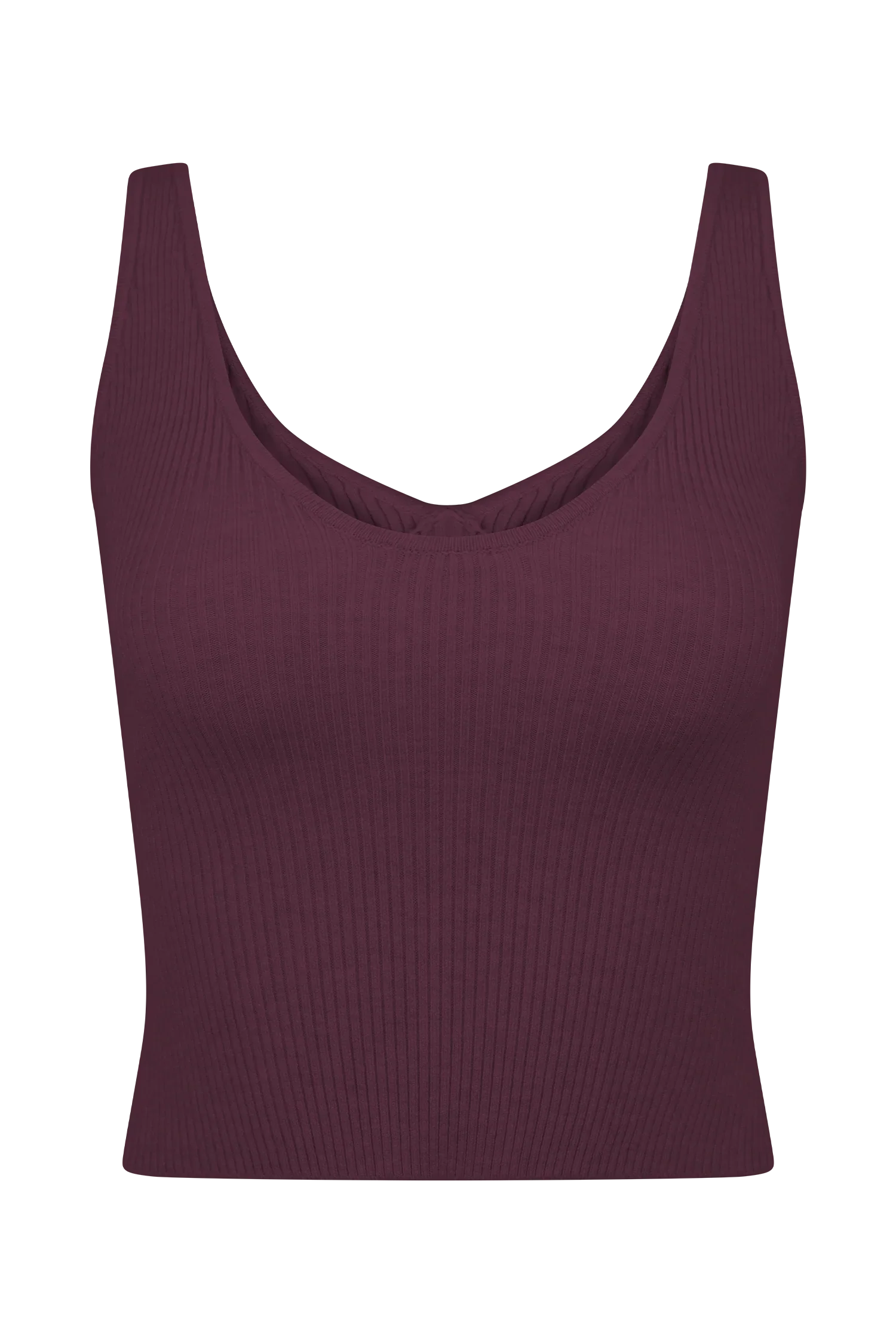 Natalya Ribbed Knit Cami Top Merlot