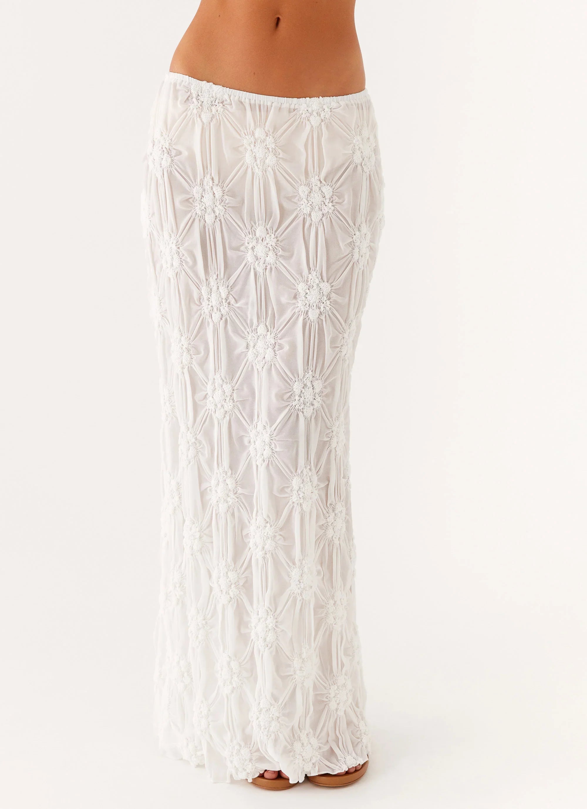 Effortlessly Low Rise Maxi Skirt Ivory