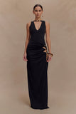 Kaiden Slinky Beaded Maxi Dress Black