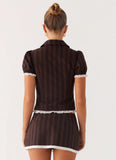 Janette Low Rise Micro Mini Skort Toffee Stripe