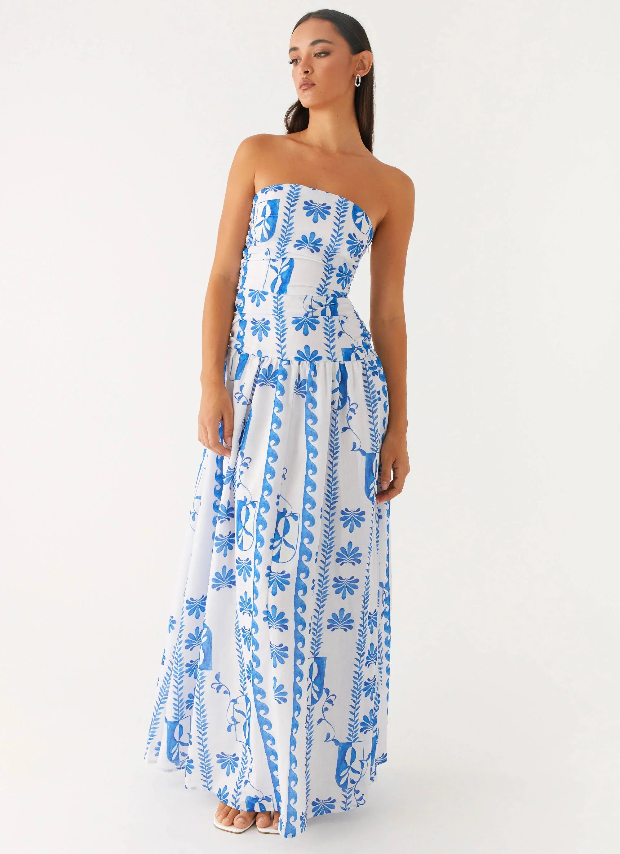 Carmel Maxi Dress Floral Wave
