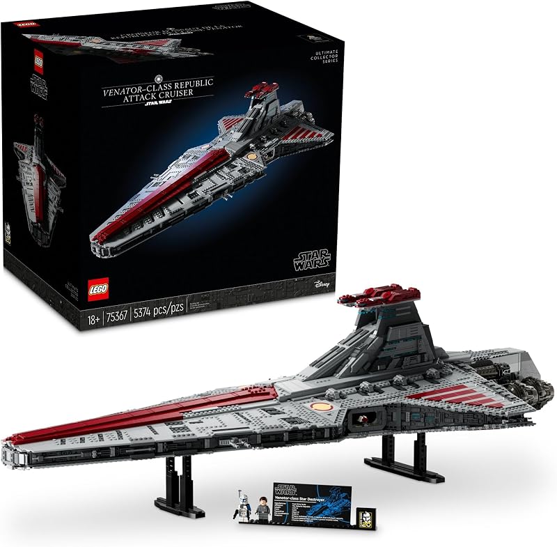 LEGO Star Wars Venator Class Republic Attack Cruiser Ultimate May the 4th Collectibles Series Building Set with Captain Rex Minifigure Star Wars Fan Gift Stress Relief Clone Wars Activity 75367
