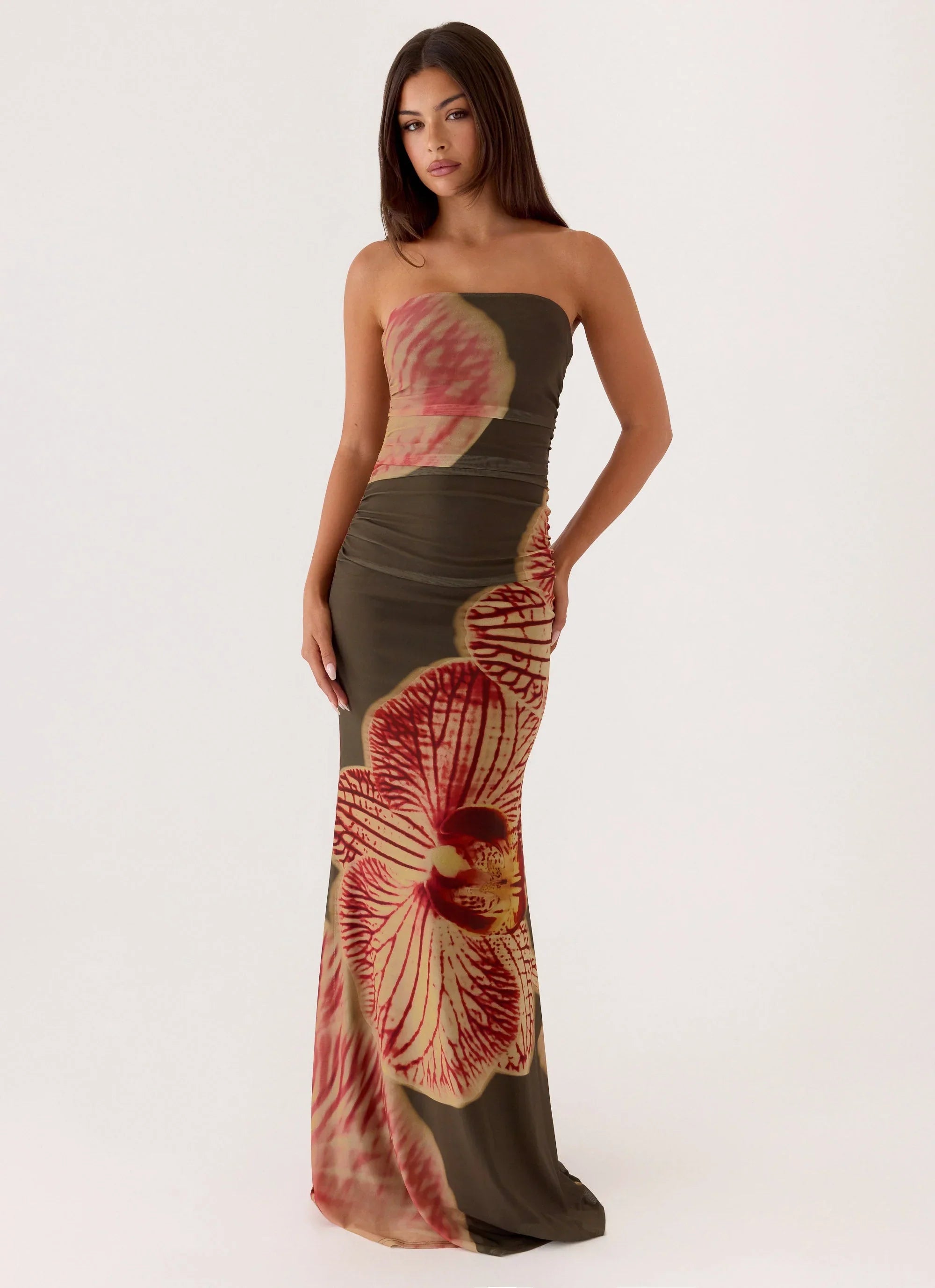 Iroha Strapless Maxi Dress Jungle Grove