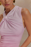 Marlee Asymmetrical Slinky Maxi Dress Ombre Pink