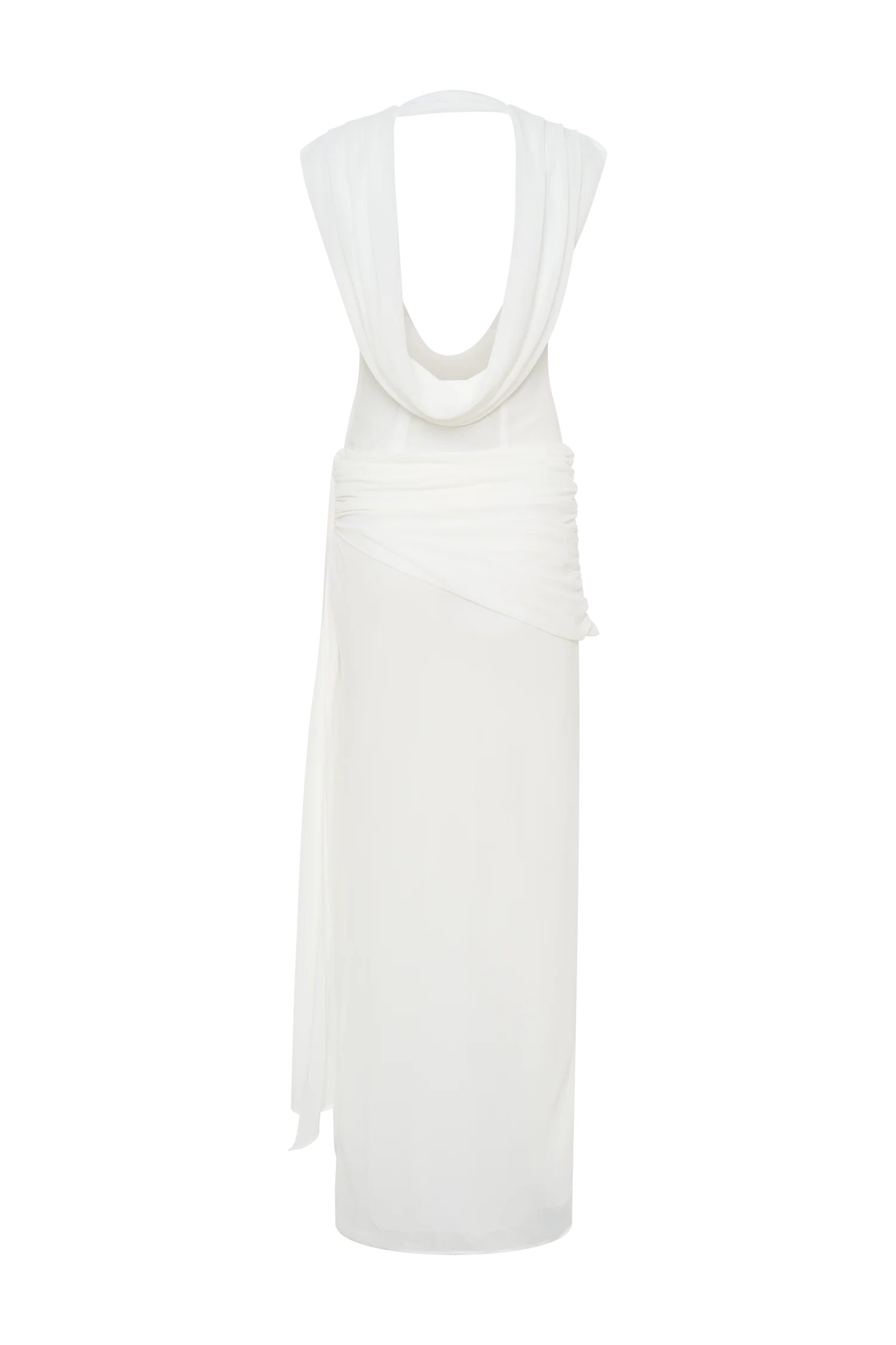 Giulia Chiffon Draped Maxi Dress White