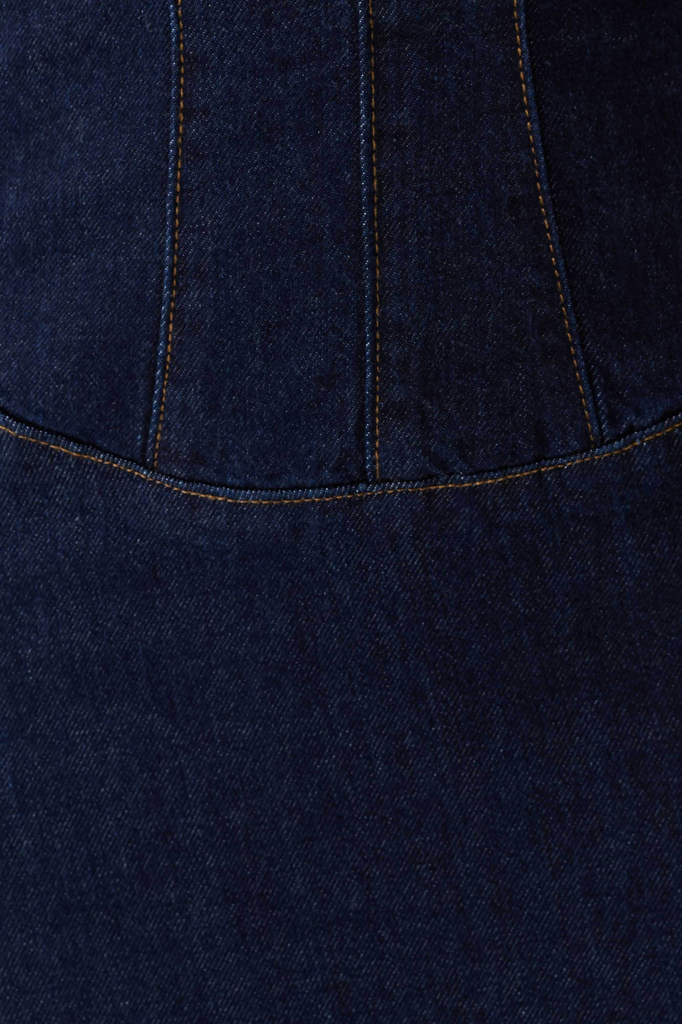 Amila Denim Cupped Maxi Dress Indigo Blue