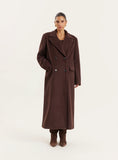 Chocolate Double Breasted Longline Coat