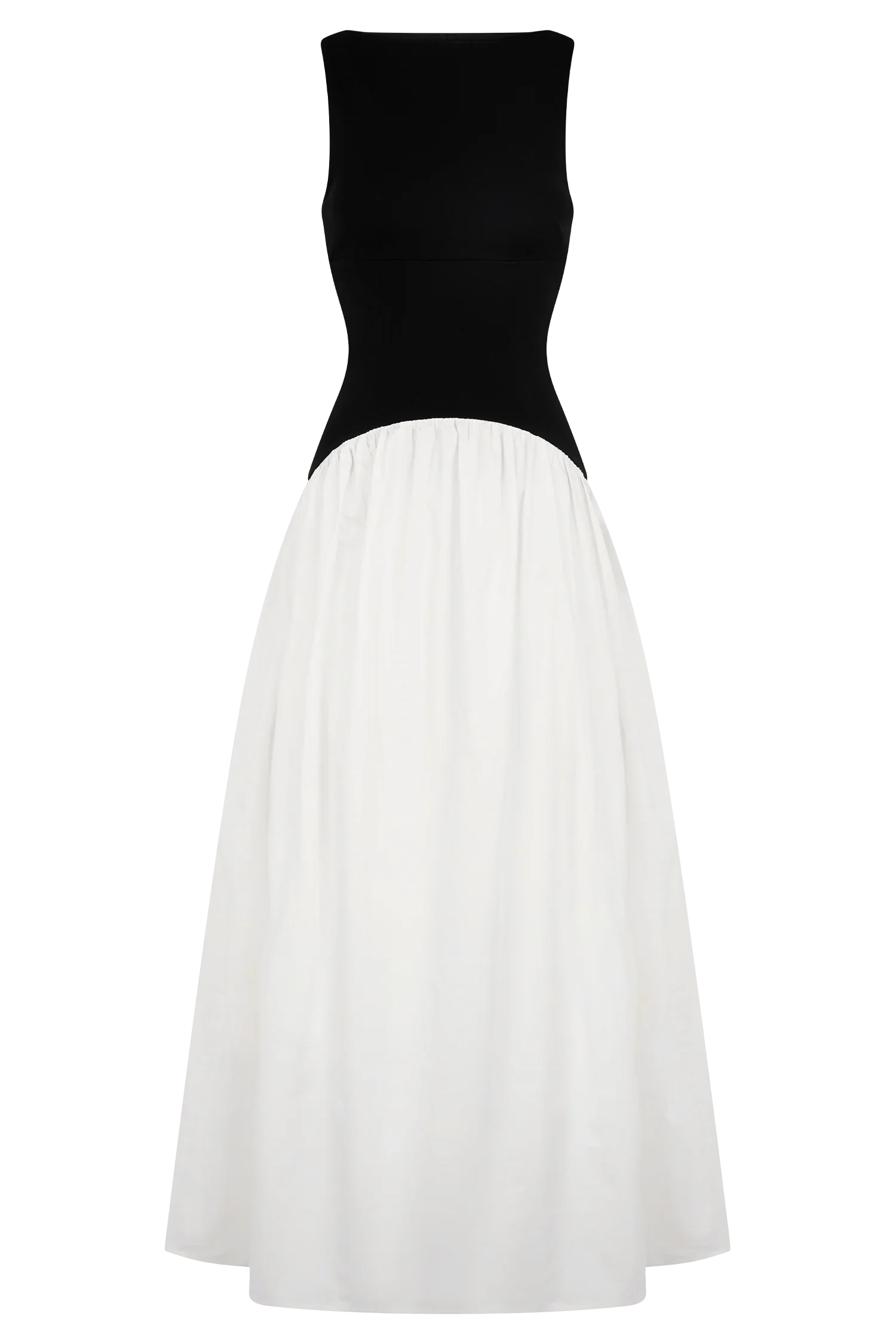 Acacia Contrast Sleeveless Maxi Dress Black White