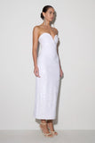 Maisie Strapless Sequin Midi Dress White