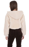 Fuzzy Zip Up Hoodie in Ivory
