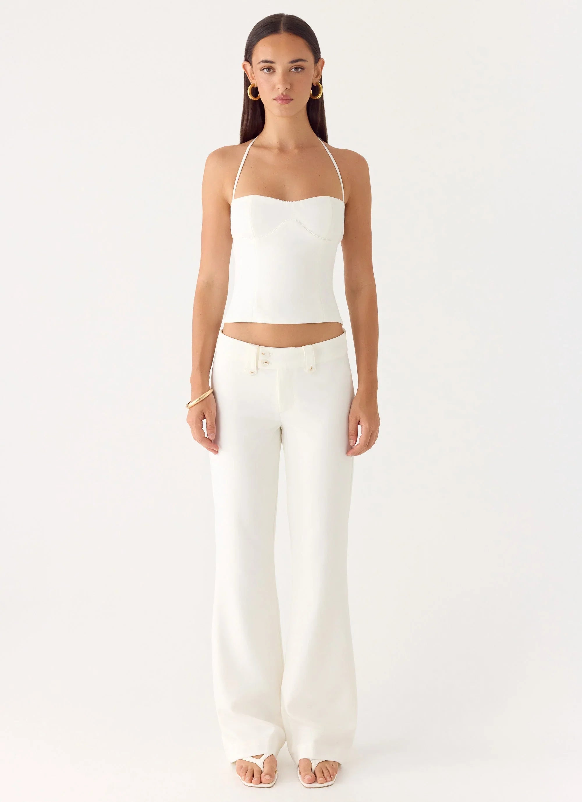 Weiss Low Rise Suiting Pants White