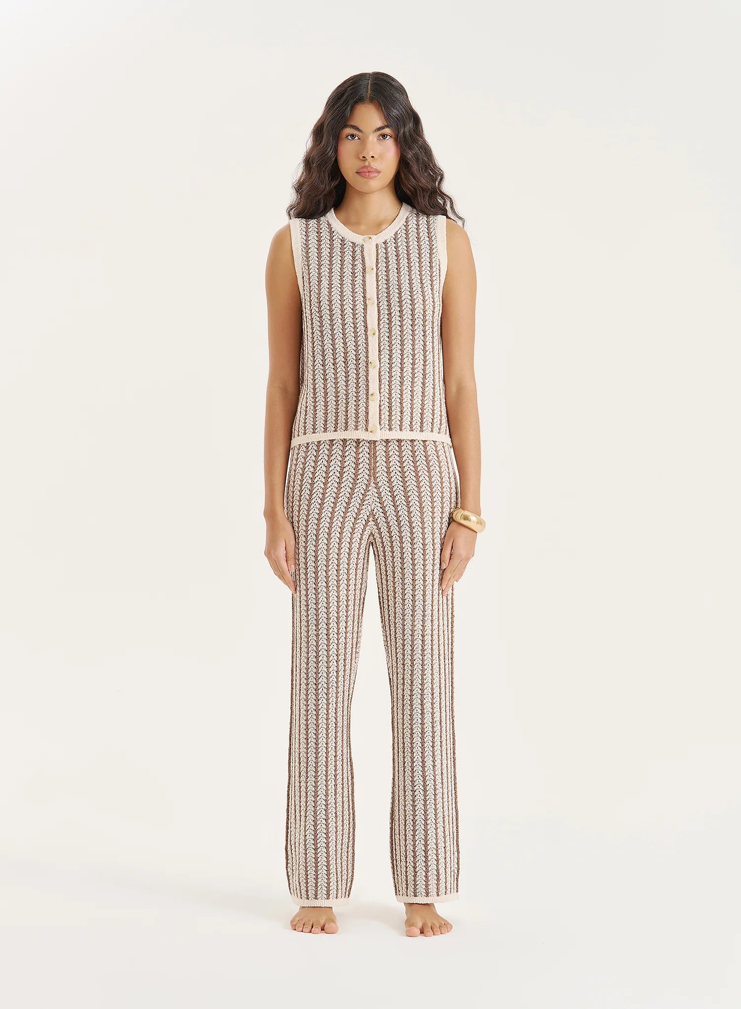 Stripe Knitted Sleeveless Top