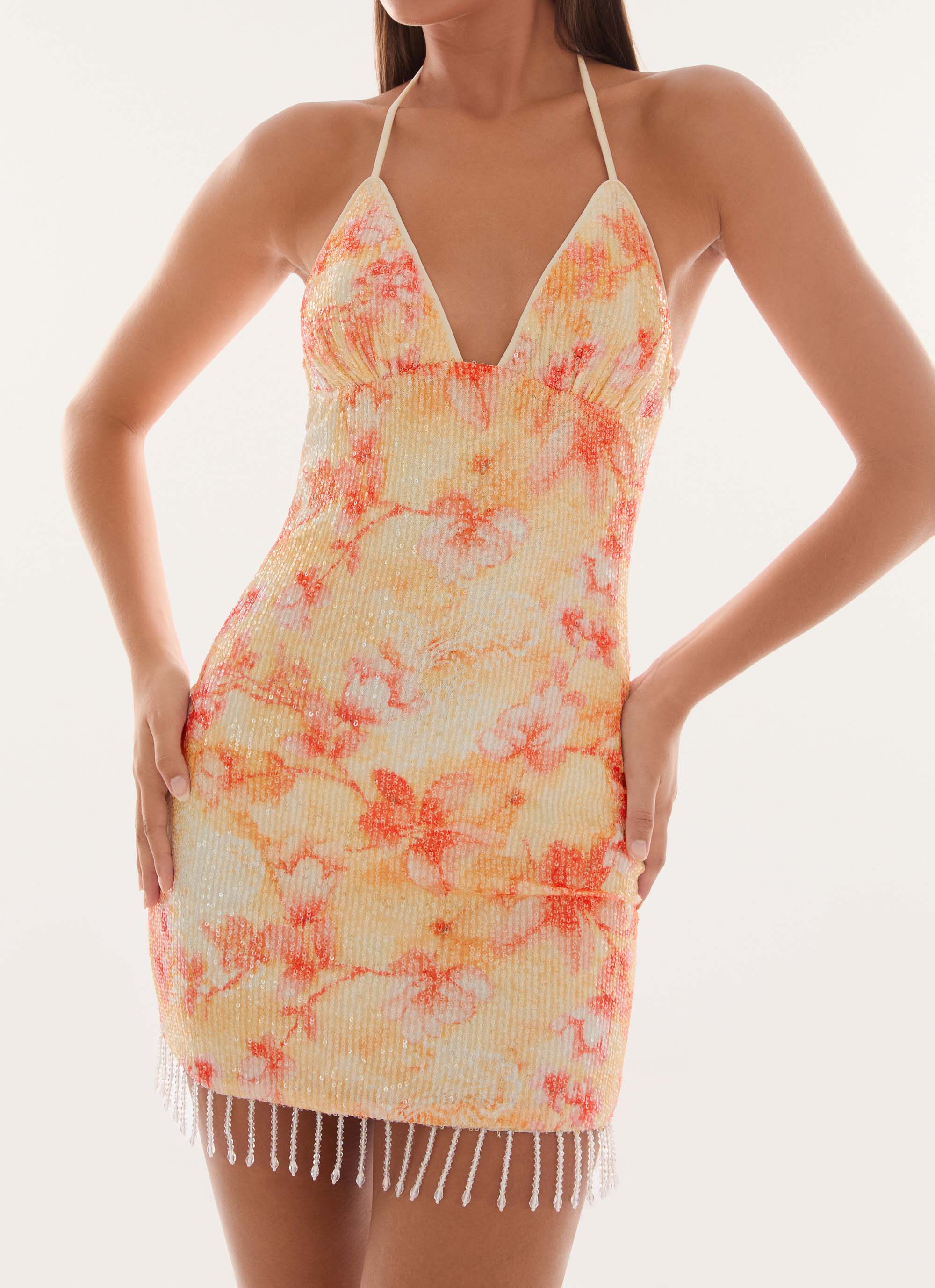 Hina Sequin Mini Dress Sun Burnt Shimmer