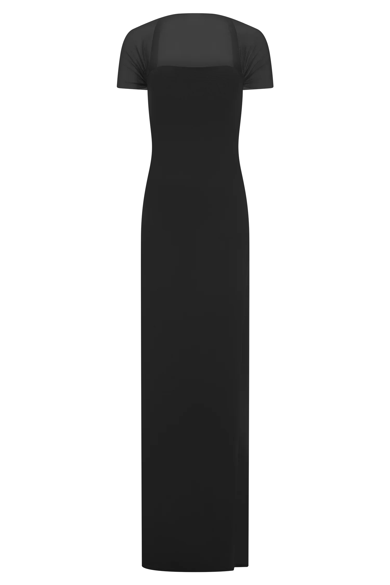 Wyatt Slinky And Mesh Maxi Dress Black