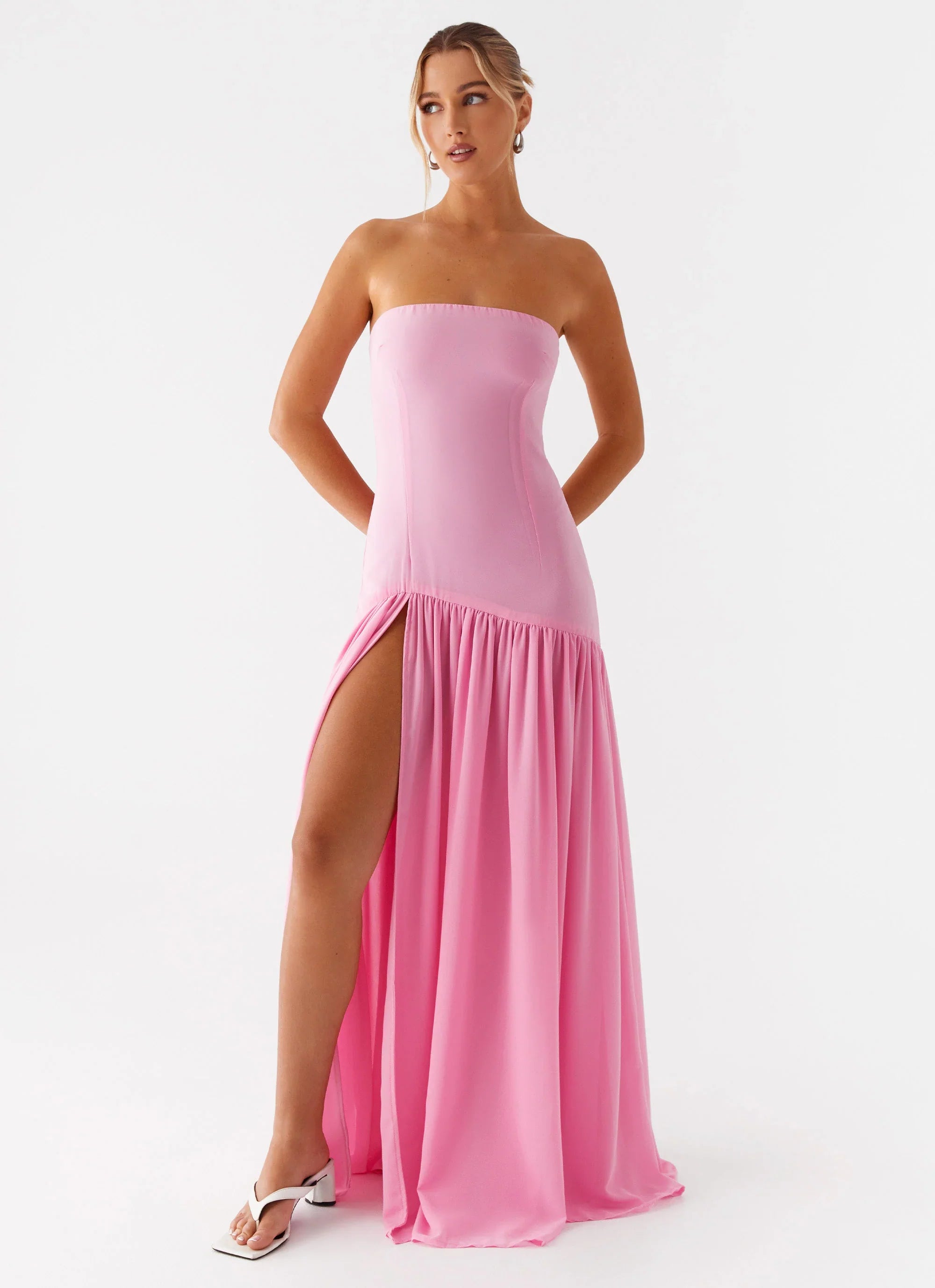 Eden Strapless Maxi Dress Pink