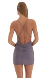 Ruched Bodycon Dress in Purple