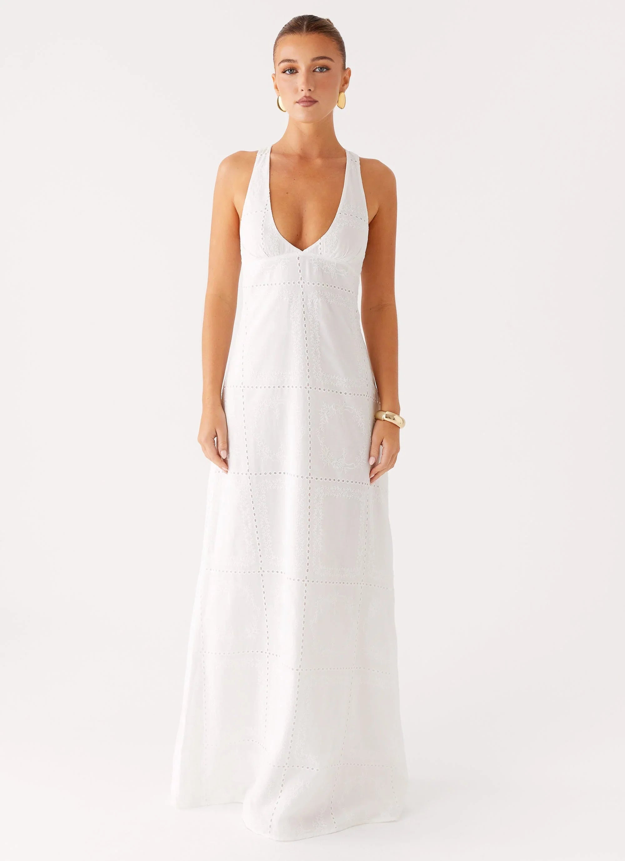 Kiana Halter Maxi Dress White