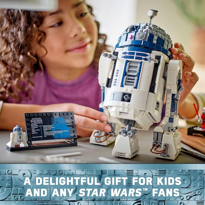 LEGO Star Wars R2 D2 Building Toy Set Play or Display Star Wars Toy for Boys Girls Ages 10 Gift Ideas for Kids Fans Includes 25th Anniversary Darth Malak Minifigure 75379