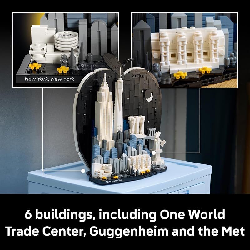 LEGO Architecture New York City The Big Apple Building Set for Adults Ages 18 Decor for Bedroom Office or Desk Gift for Men Women 21066