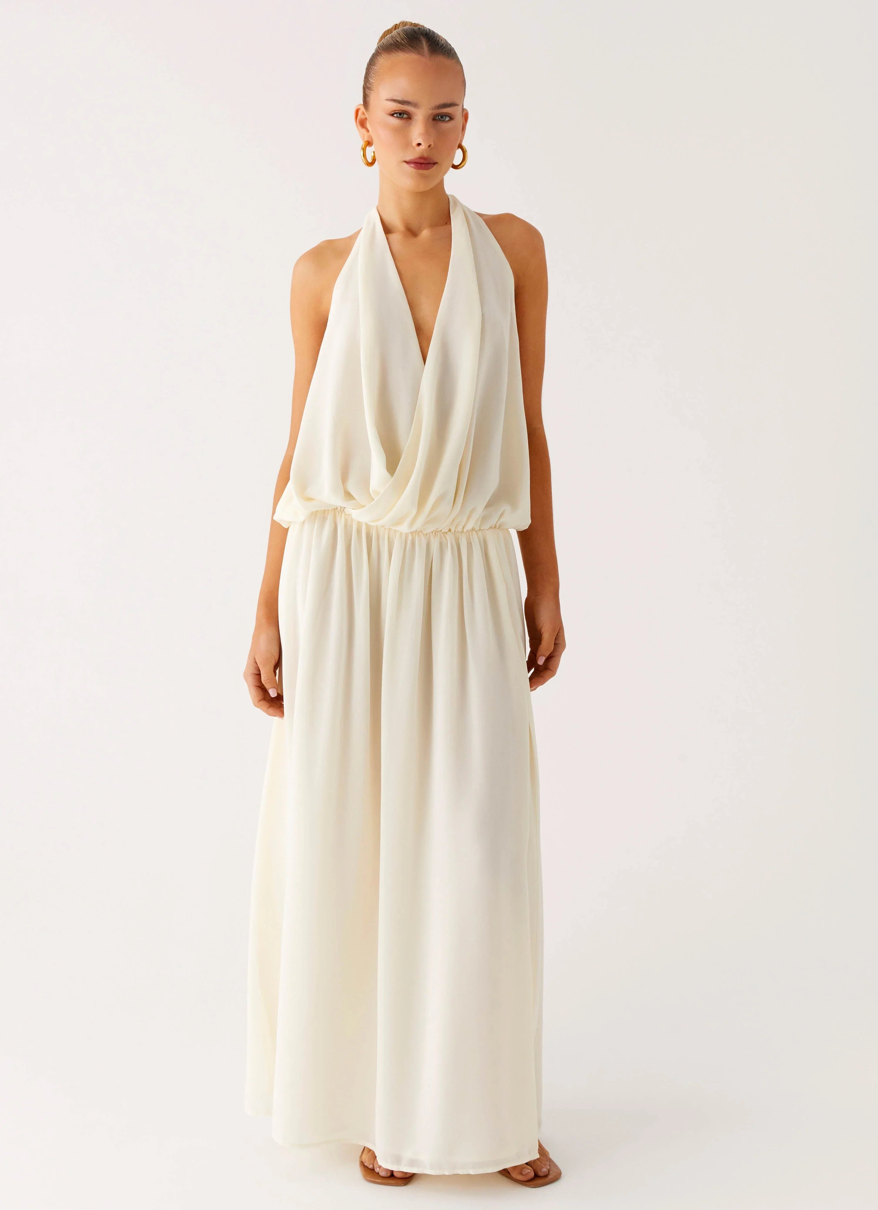 Narlah Halter Maxi Dress Ivory
