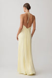 Maely Gathered Slinky Maxi Dress Lemon