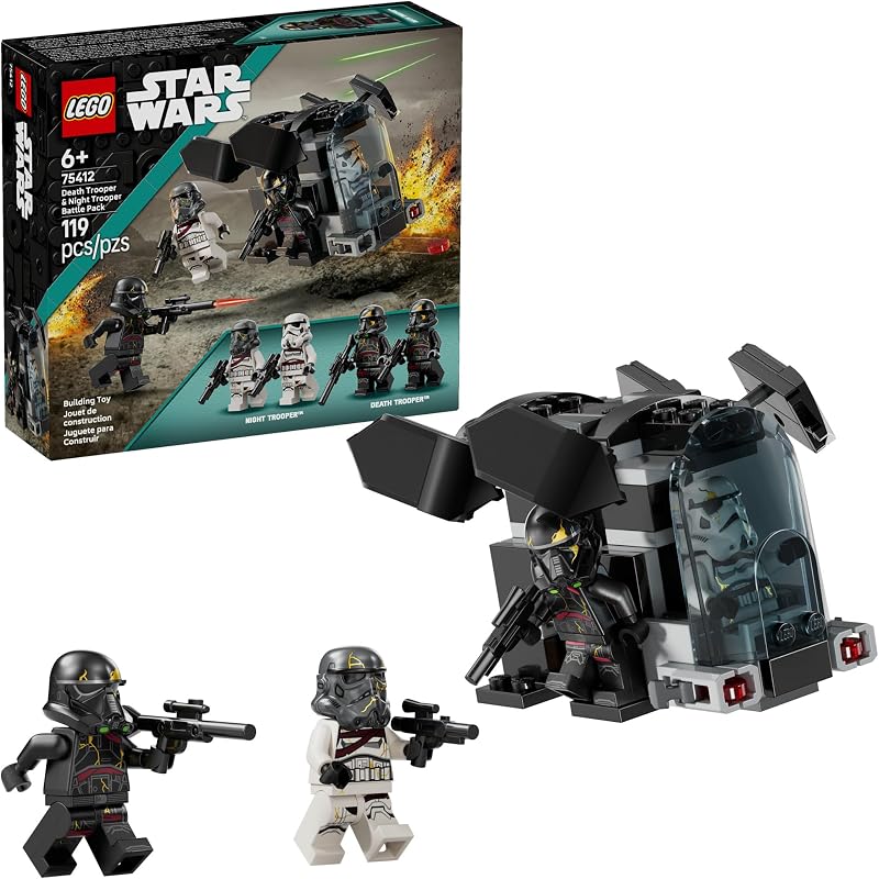 LEGO Star Wars Death Trooper Night Trooper Battle Pack Kids Toy Building Set for Pretend Play Ahsoka Series Model Kit for Boys and Girls Ages 6 Birthday Gift Idea for Movie Fans 75412