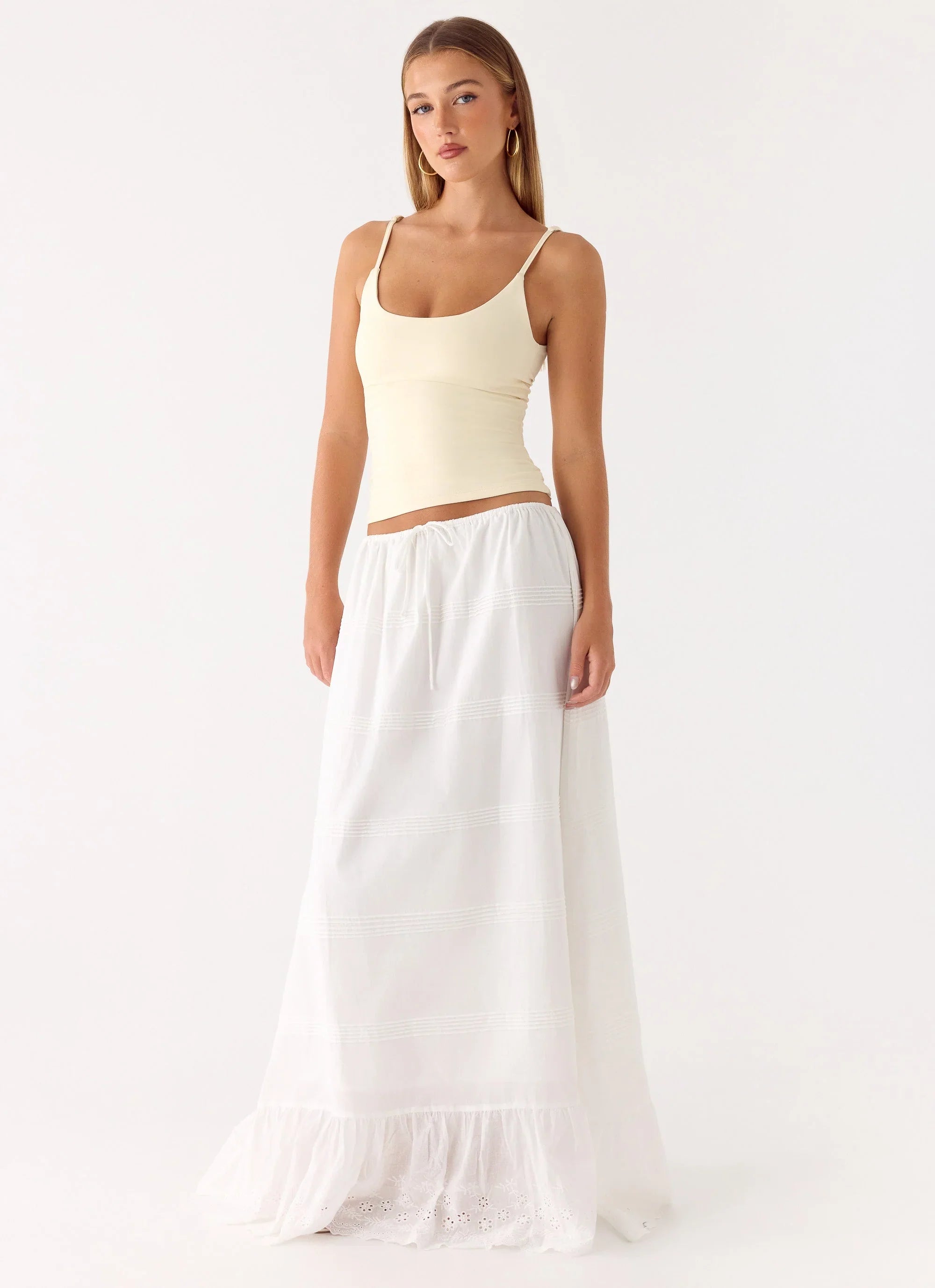 Lior Cotton Maxi Skirt White